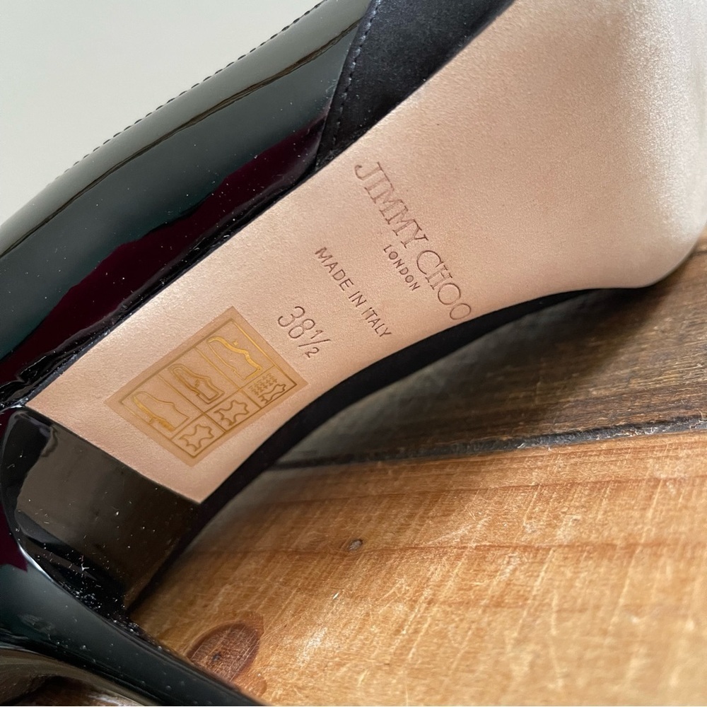 Jimmy Choo-Fitz Satin Patent Pump - Picture 8 of 12